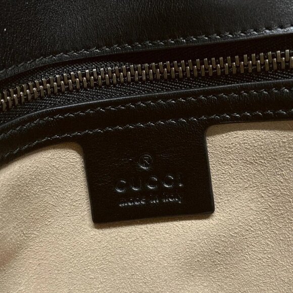 Auth GUCCI GG Marmont Quilting Small Shoulder Bag  Black Leather - Picture 14 of 16